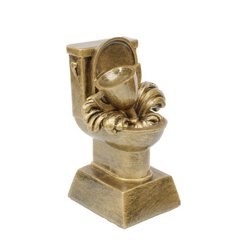 Gold Toilet Bowl Trophy Engraved Last Place Flushed Away Award 6