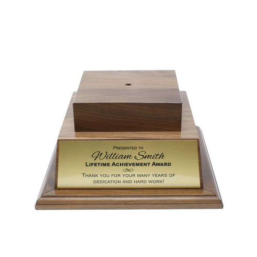 Award Plaque - Alder with Walnut Trim  Engraved Wood Plaque Award - 8 x  10 or 9x 12 Decade Awards GAP810912