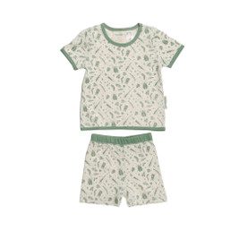 Woolbabe Merino/Organic Cotton Summer Pyjamas - Sage Bugs