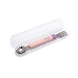 Melii Detachable Spoon & Fork - Pink + Purple