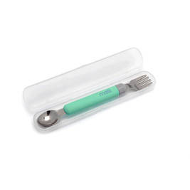 Melii Detachable Spoon & Fork - Mint + Grey