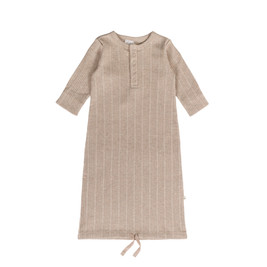 Woolbabe Organic Cotton/Merino Henley Gown - Dune Marl