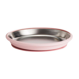 Nestling Stainless Flat Suction Plate 20cm - Dusty Pink