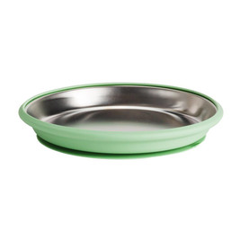 Nestling Stainless Flat Suction Plate 20cm - Sage