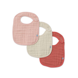 Muslin Classic Bib 3 Pack - Rose Petal