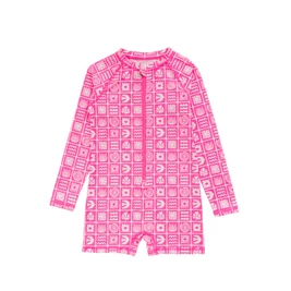 Nestling AquaLuxe Extra Shortie Swimsuit - Neon Pink Retro Surf