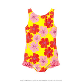 Nestling Neon Girls Swimsuit - Hibiscus