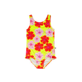 Nestling Neon Girls Swimsuit - Hibiscus