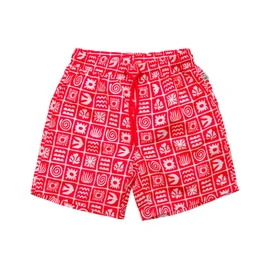 Nestling Neon Swim Boardies - Red Retro Surf