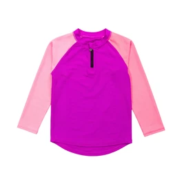 Nestling Neon Swim Half Zip Rash Vest - Spliced Purple