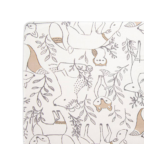 Crane Baby Co-Sleeper Fitted Sheet - Ezra Collection - Ezra Woodland