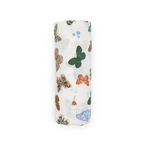 Little Unicorn Single Cotton Muslin Swaddle - Butterflies