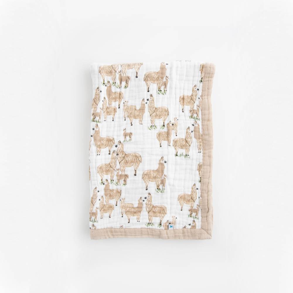 Cotton Muslin Baby Blanket - Llama Llama