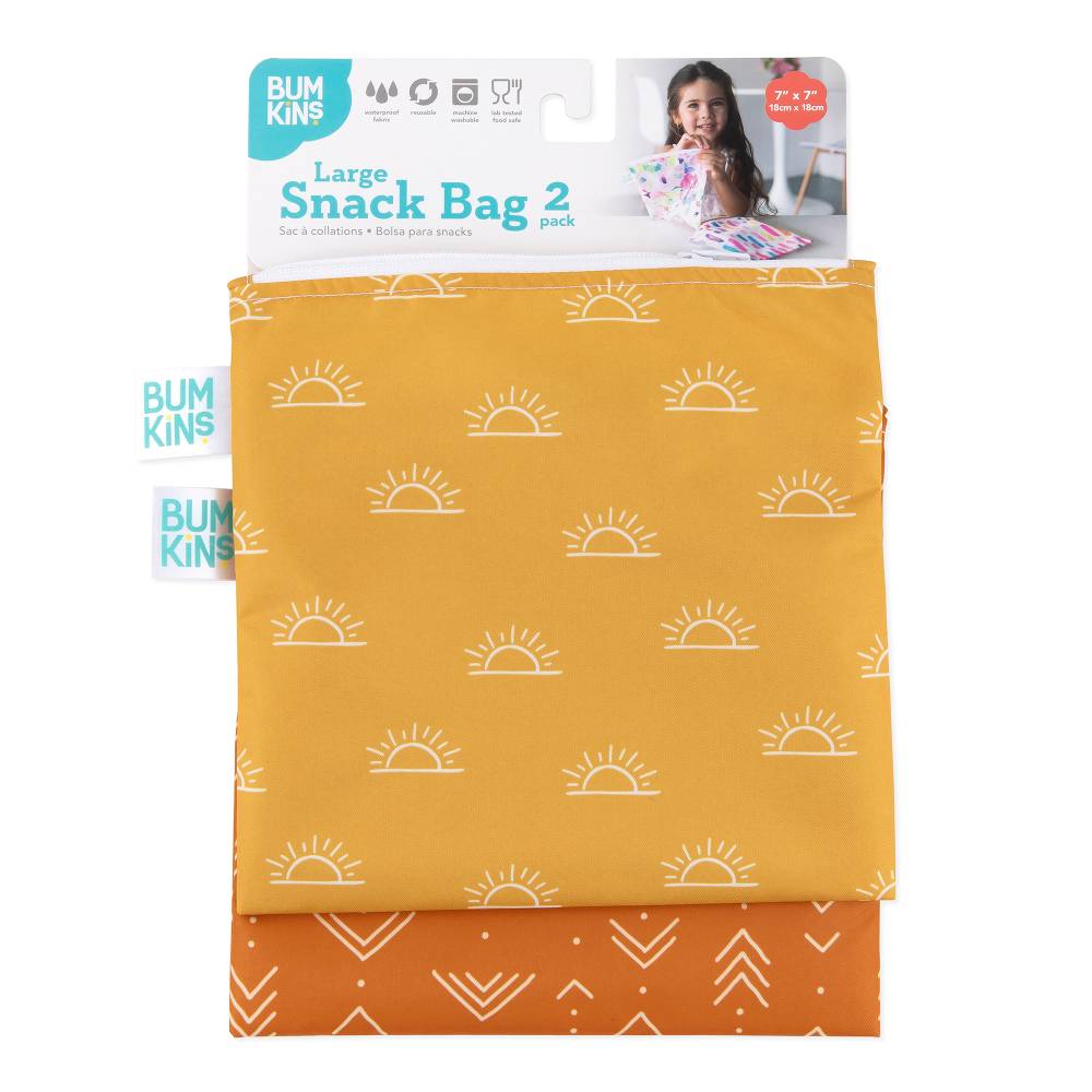 Bumkins Large Snack Bag 2pk - Sunshine & Grounded