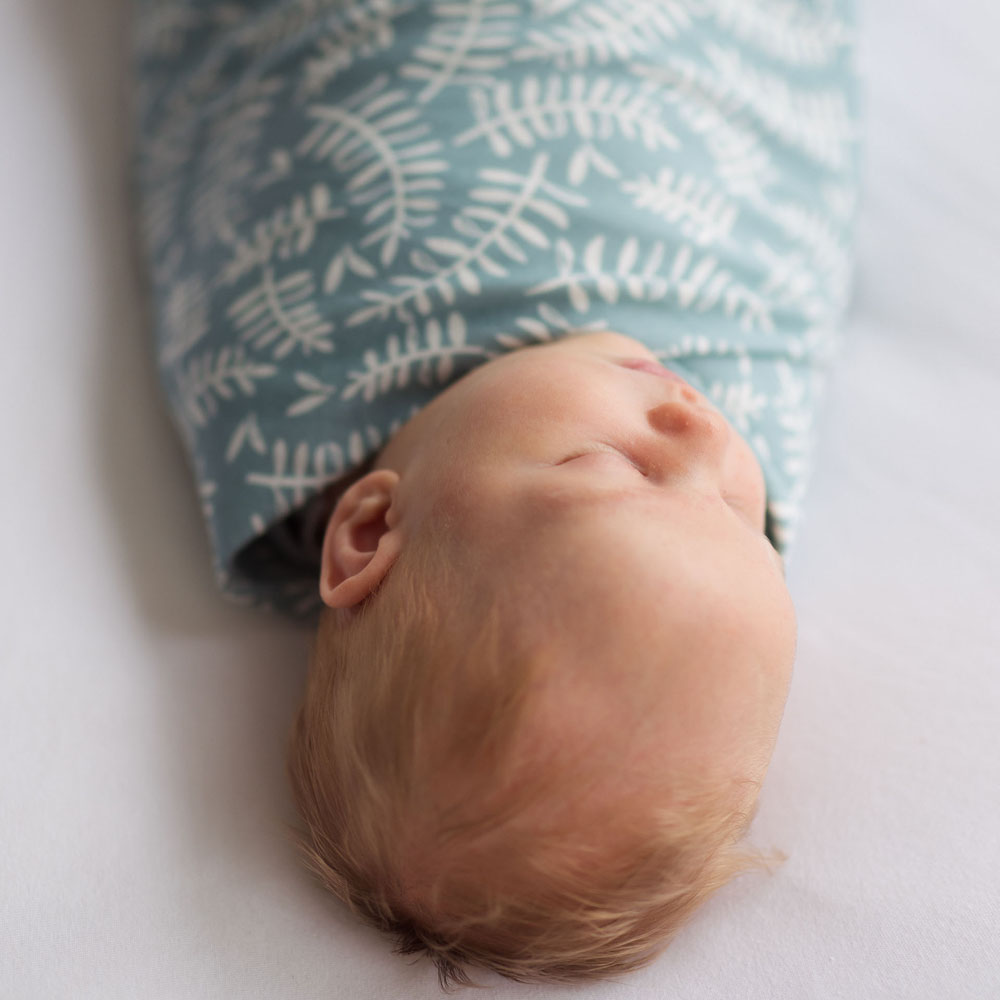 Woolbabe Merino/Organic Cotton Swaddle/Blanket - Harbour Leaves