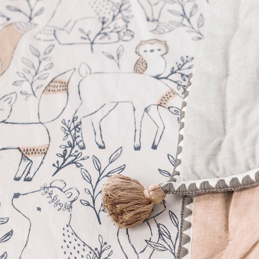 Crane Baby Cot Fitted Sheet - Ezra Collection - Ezra Woodland