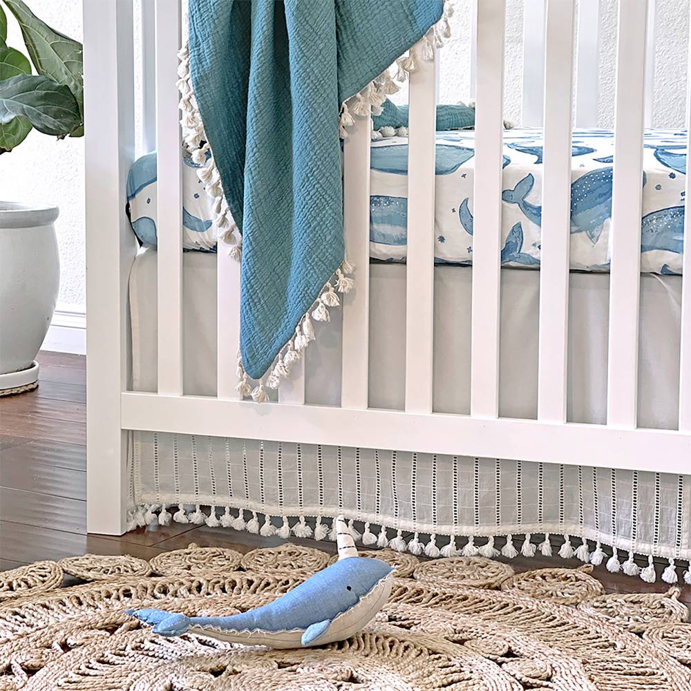 Crane Baby Cot Fitted Sheet - Caspain Collection - Caspian Whale