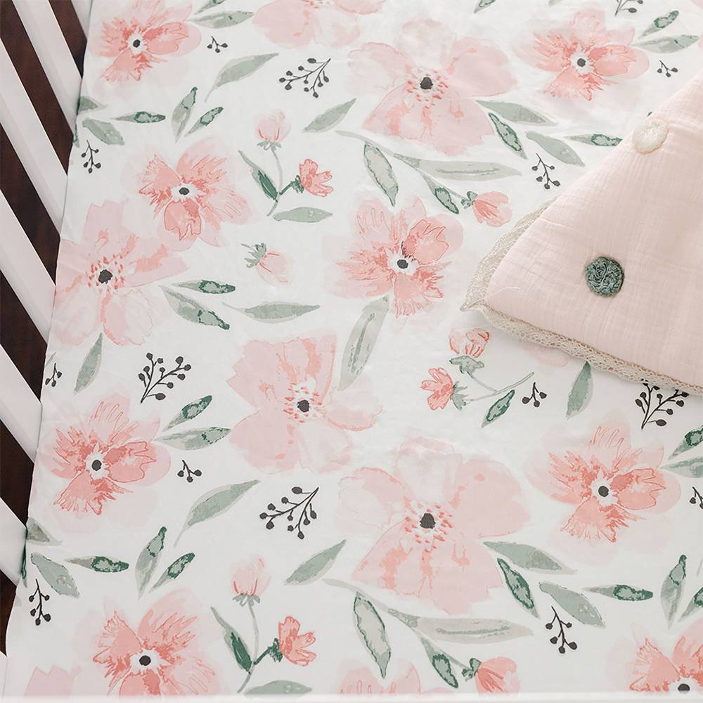 Crane Baby Cot Fitted Sheet - Parker Collection - Parker Floral