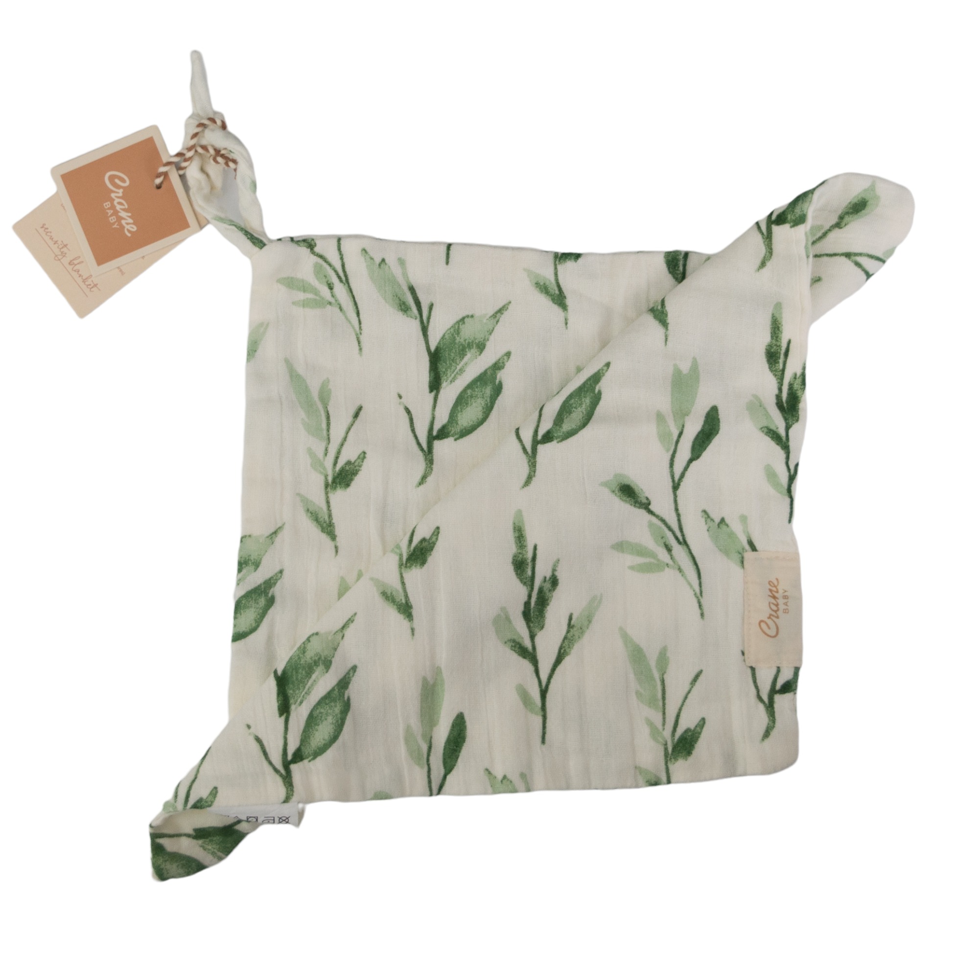 Crane Baby Muslin Security Blanket - Leaf Print