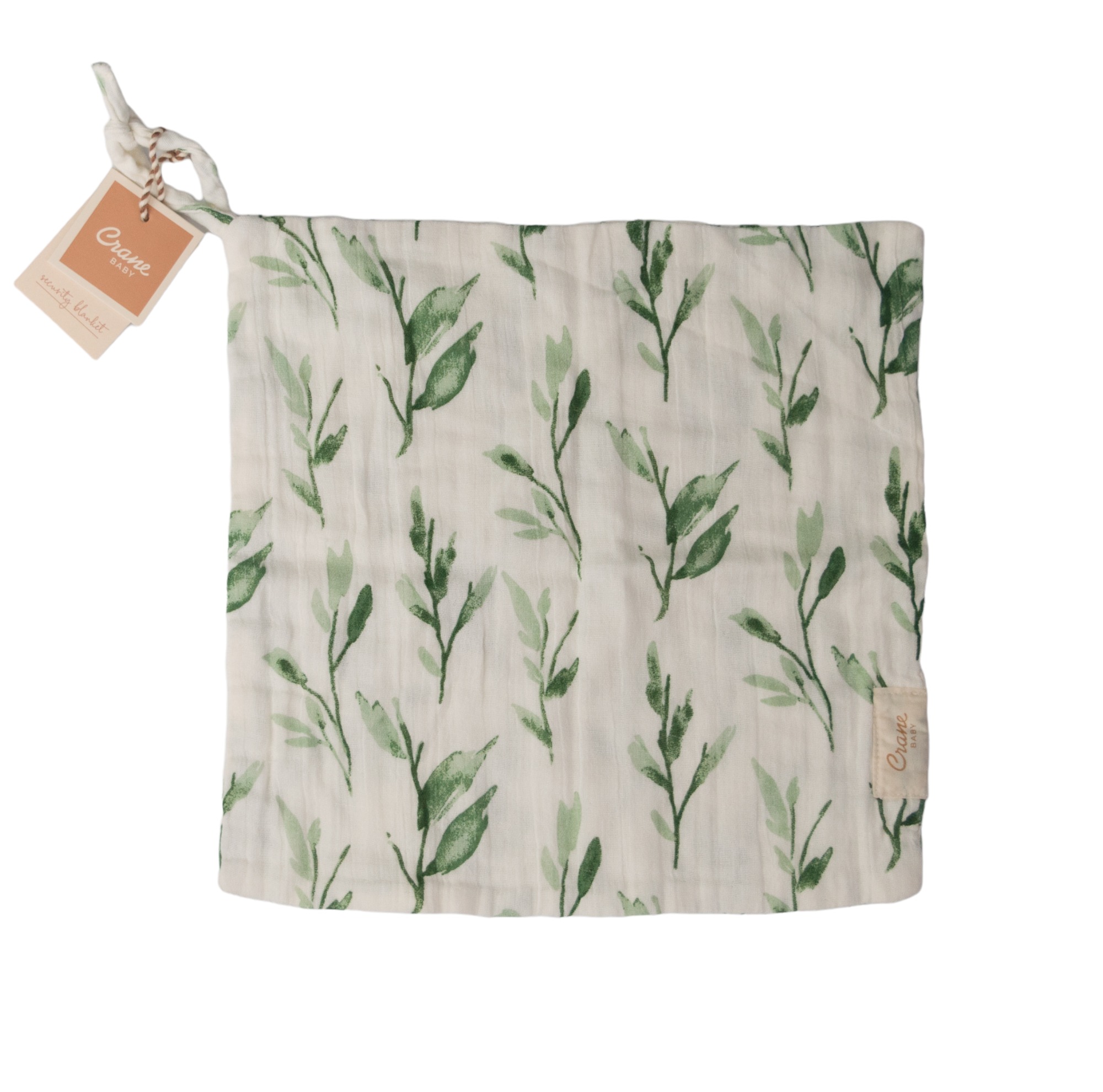 Crane Baby Muslin Security Blanket - Leaf Print
