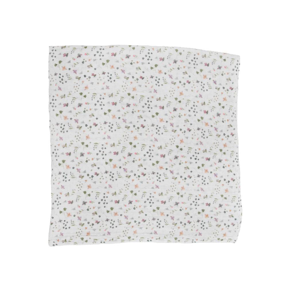 Little Unicorn Single Cotton Muslin Swaddle - Garden Bees