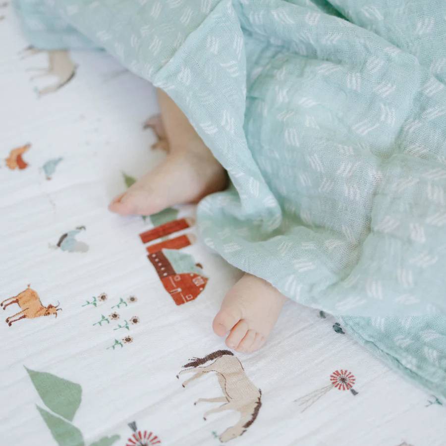 3pk Cotton Muslin Swaddle - Farmyard