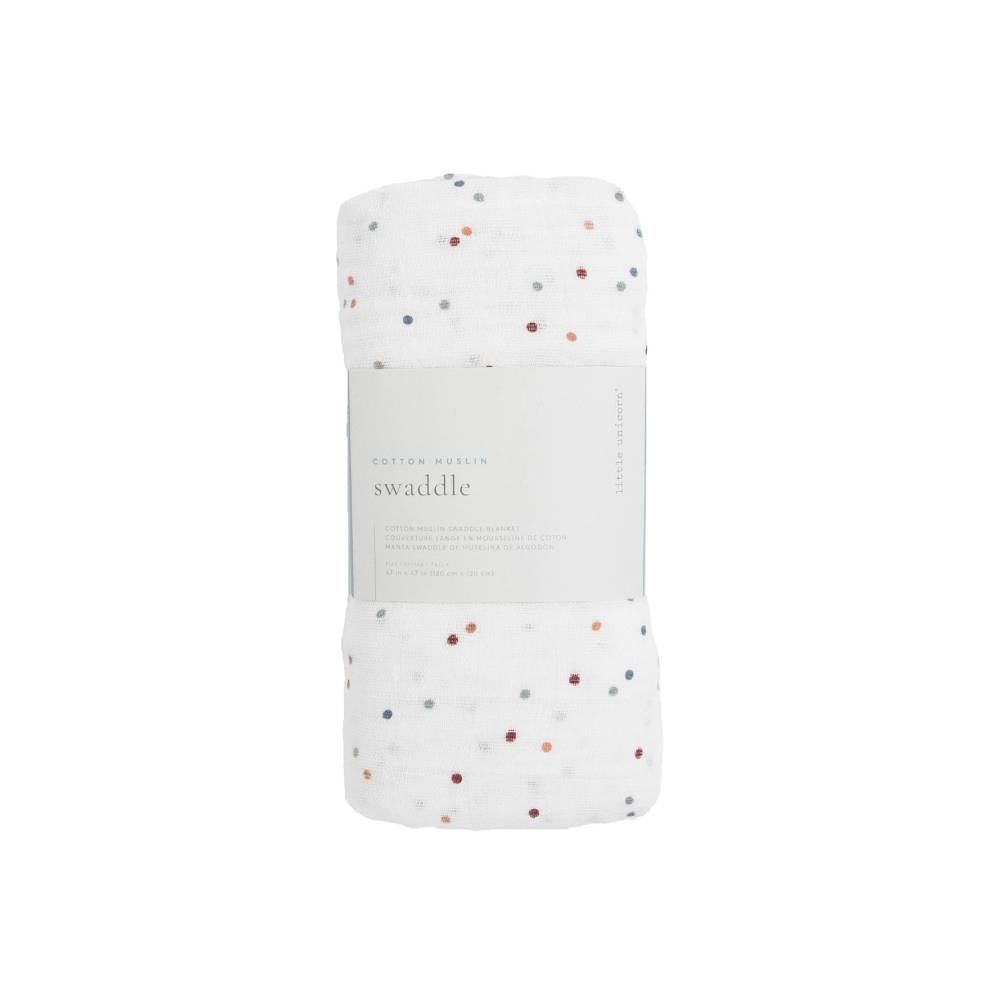 Single Cotton Muslin Swaddle - Dots