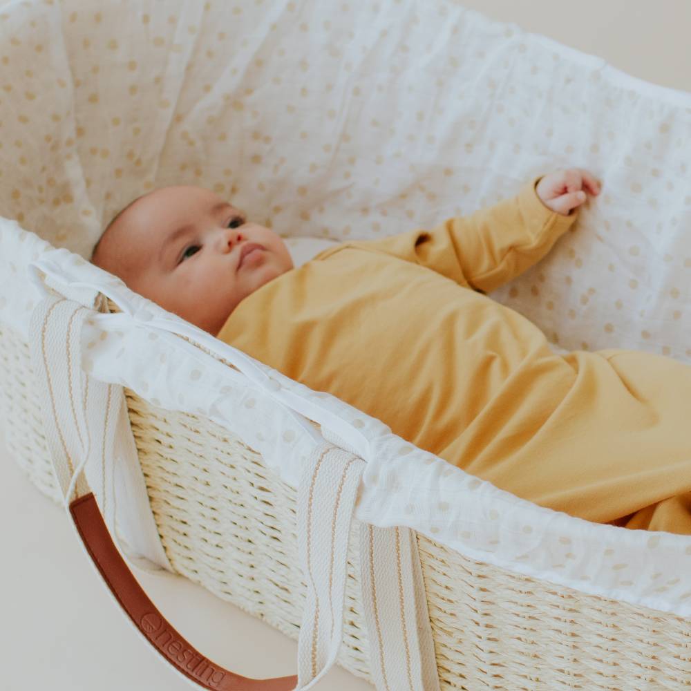 Nestling Moses Basket Muslin Liner - Oat