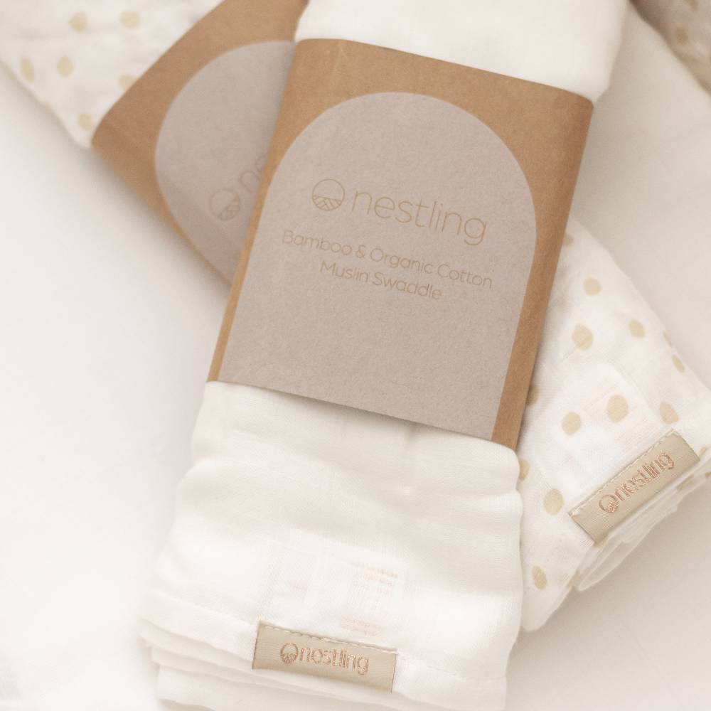 Nestling Muslin Swaddle Wrap - White