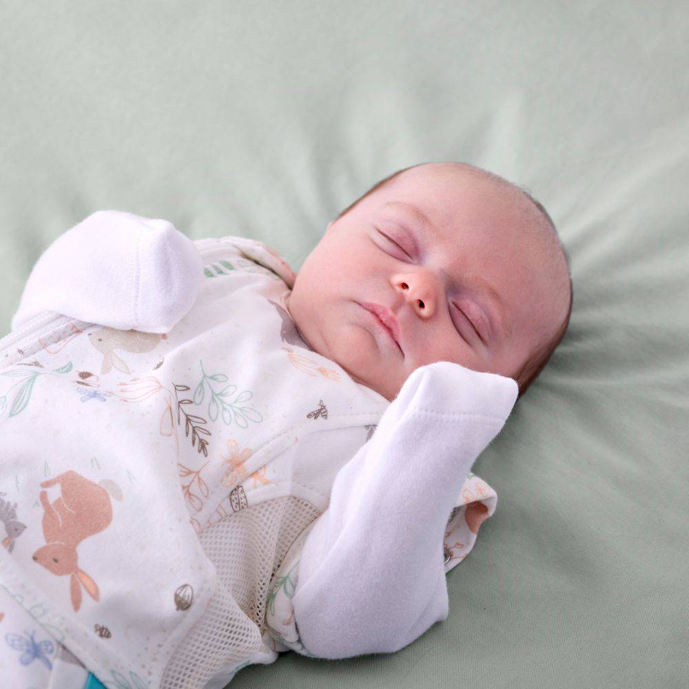 Purflo Swaddle to Sleep Bag - 0.5 tog - Storybook Nutmeg