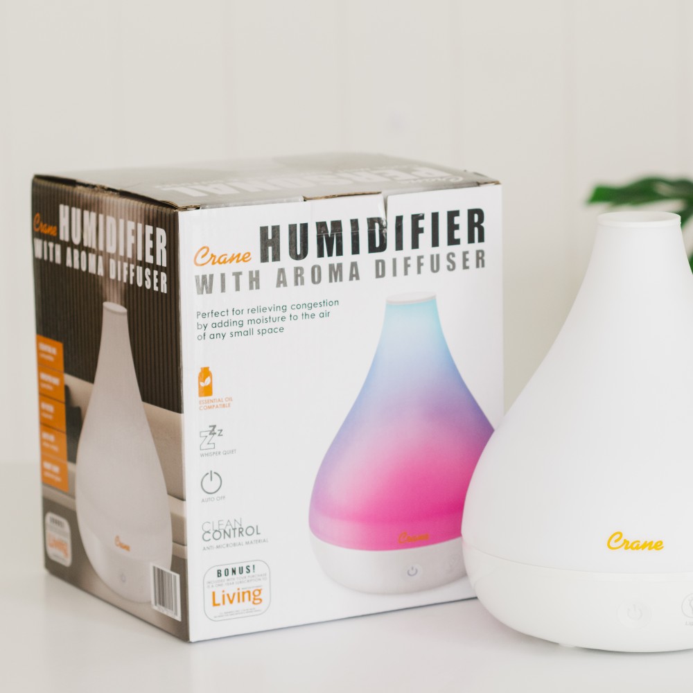 Cool Mist Humidifier + Aroma Diffuser  - White