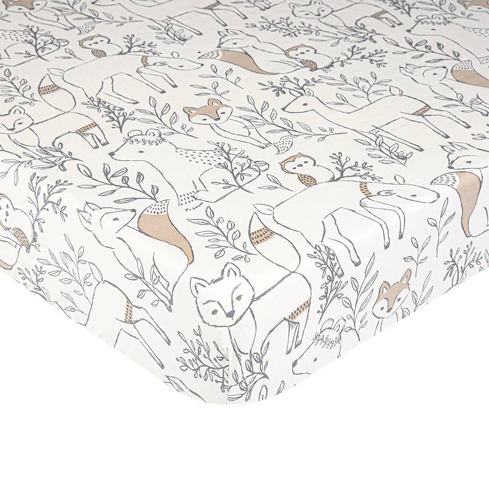 Crane Baby Co-Sleeper Fitted Sheet - Ezra Collection - Ezra Woodland