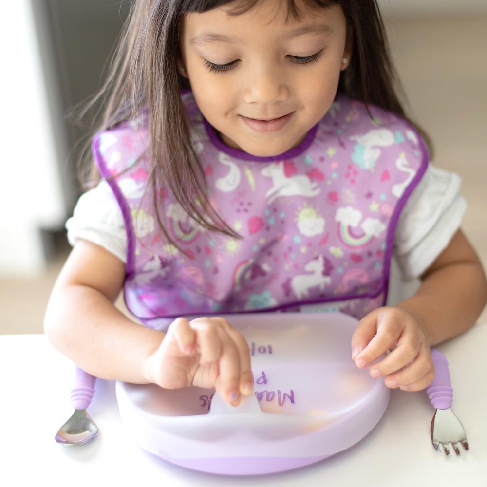 Bumkins Silicone Grip Dish + Lid - Lavender