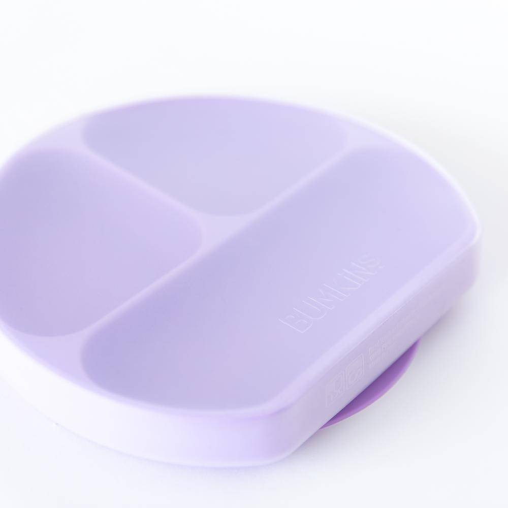 Bumkins Silicone Grip Dish + Lid - Lavender