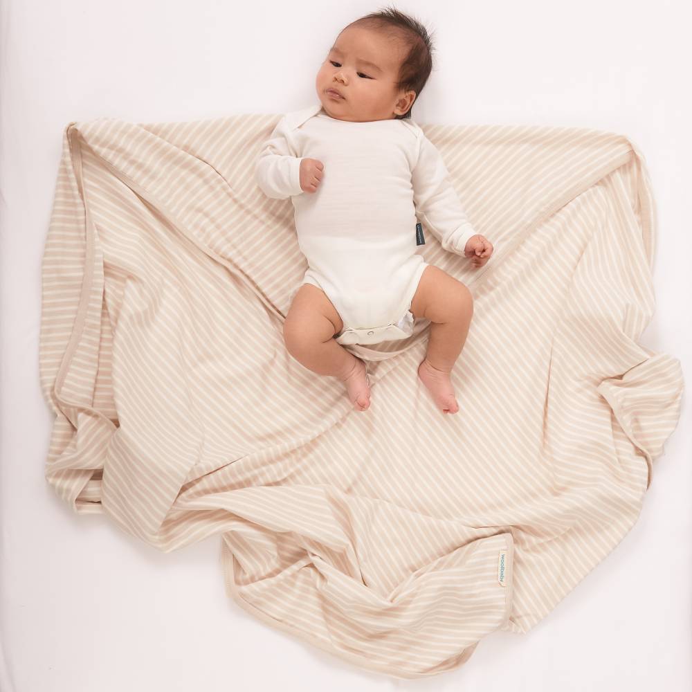 Woolbabe Merino/Organic Cotton Swaddle/Blanket - Dune