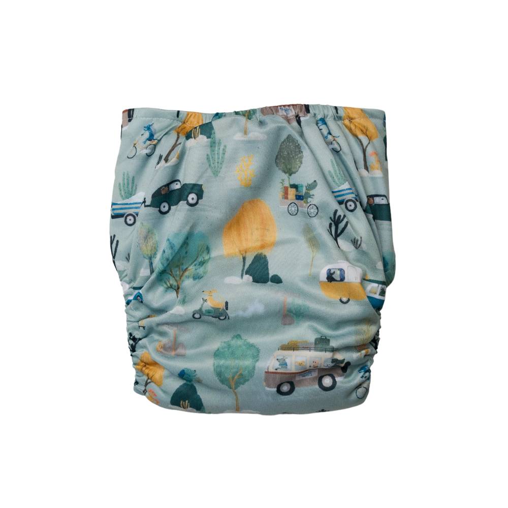 Sassy SNAP Nappy Cover - Dogs on Holiday