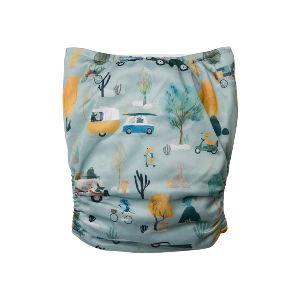 Nestling SIMPLE Nappy Cover - Dogs on Holiday