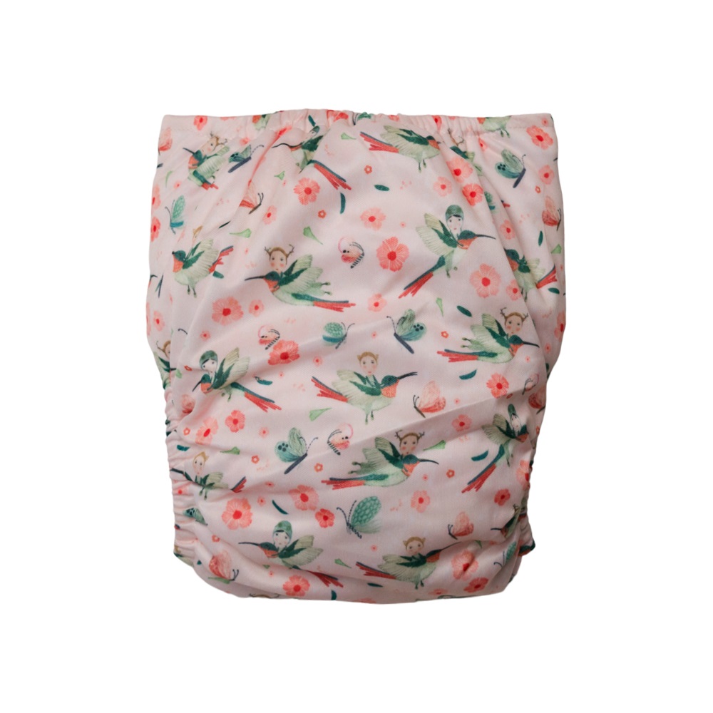 Nestling SIMPLE Nappy Cover - Pink Hummingbird