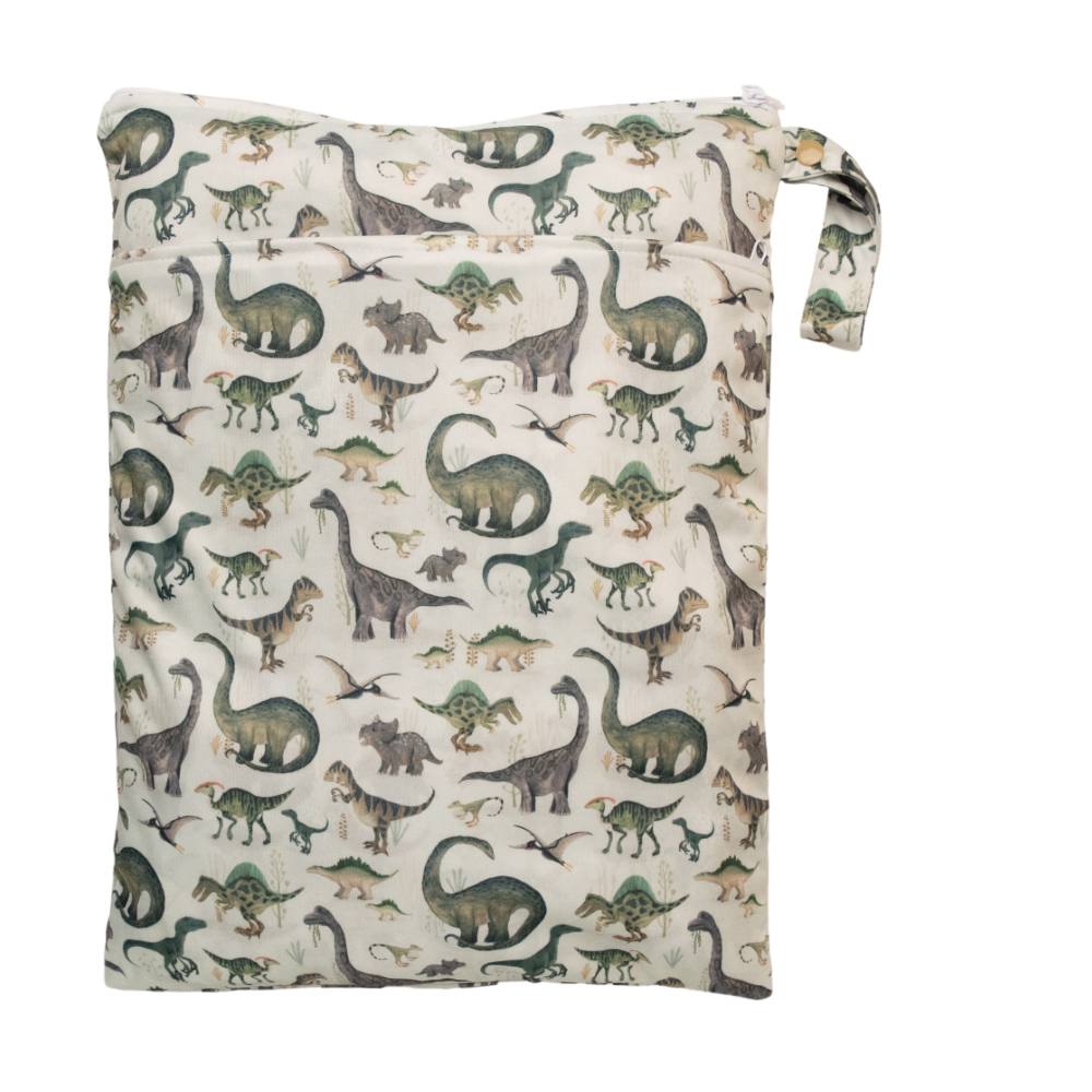Nestling Double Pocket Wet Bag - Dinosaurs