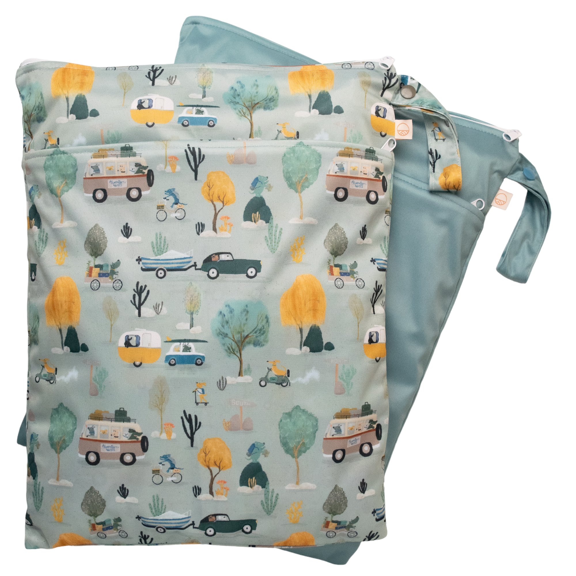 Nestling Double Pocket Wet Bag - Dogs on Holiday