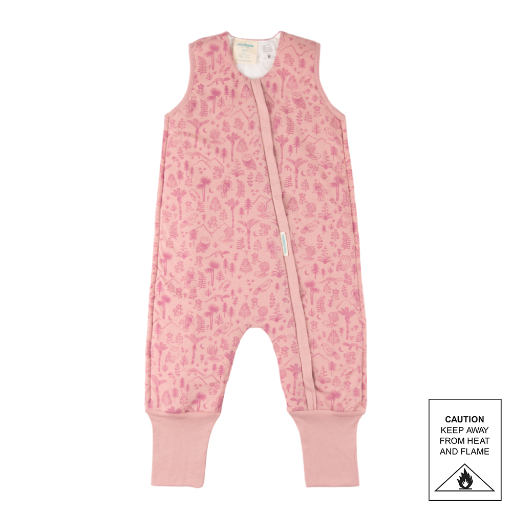 Woolbabe Duvet Merino/Organic Cotton Sleeping Suit - Dusk Wilderness