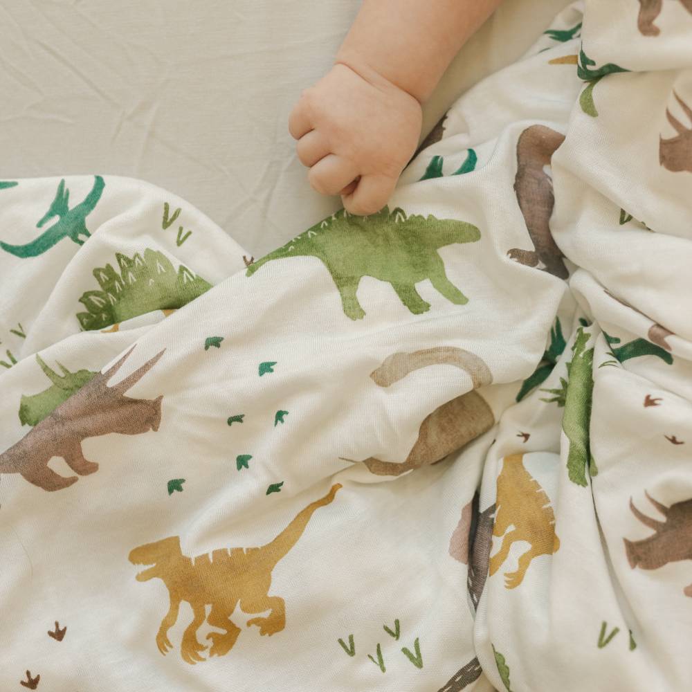 Little Unicorn Stretch Knit Single Swaddle - Dino Pals