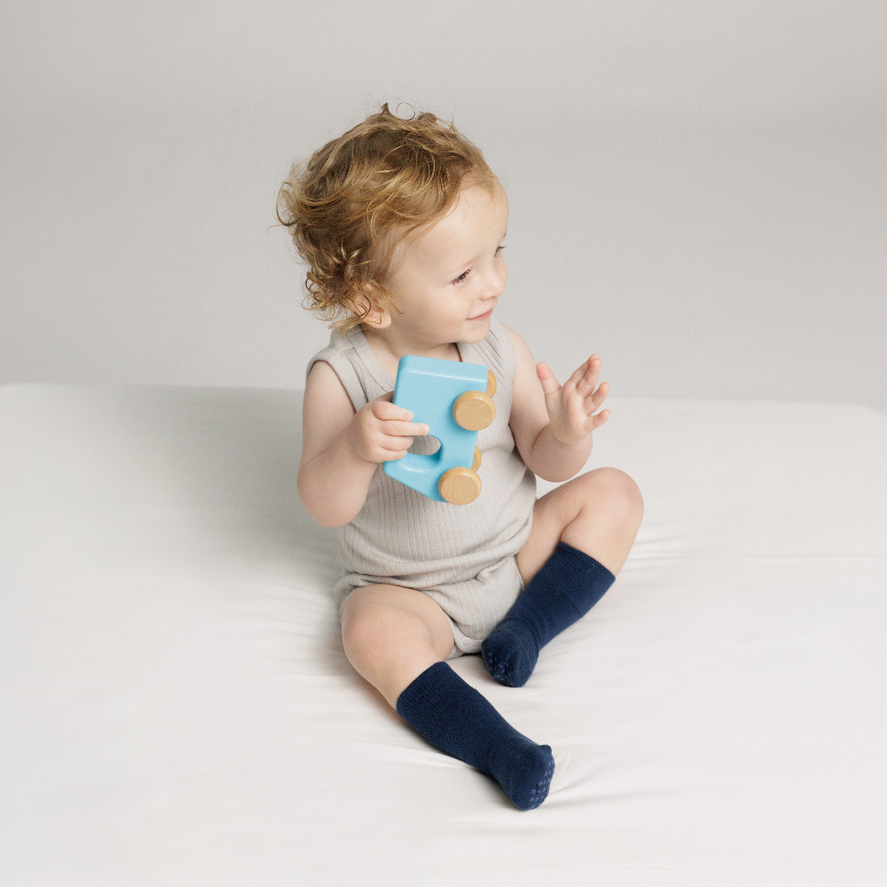 Woolbabe Merino & Organic Cotton Sleepy Socks - Midnight