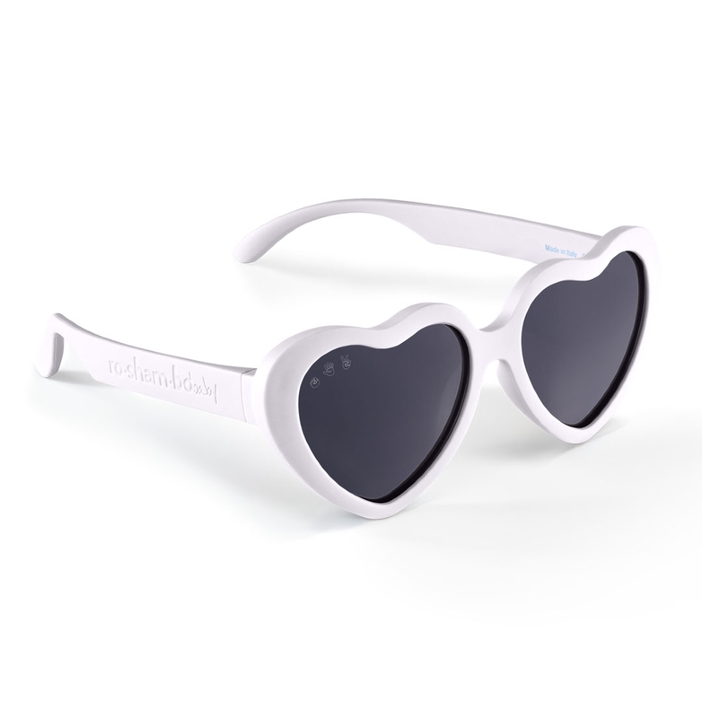 Hearts Shades w Grey Lens - Toddler - Ice Ice Baby White