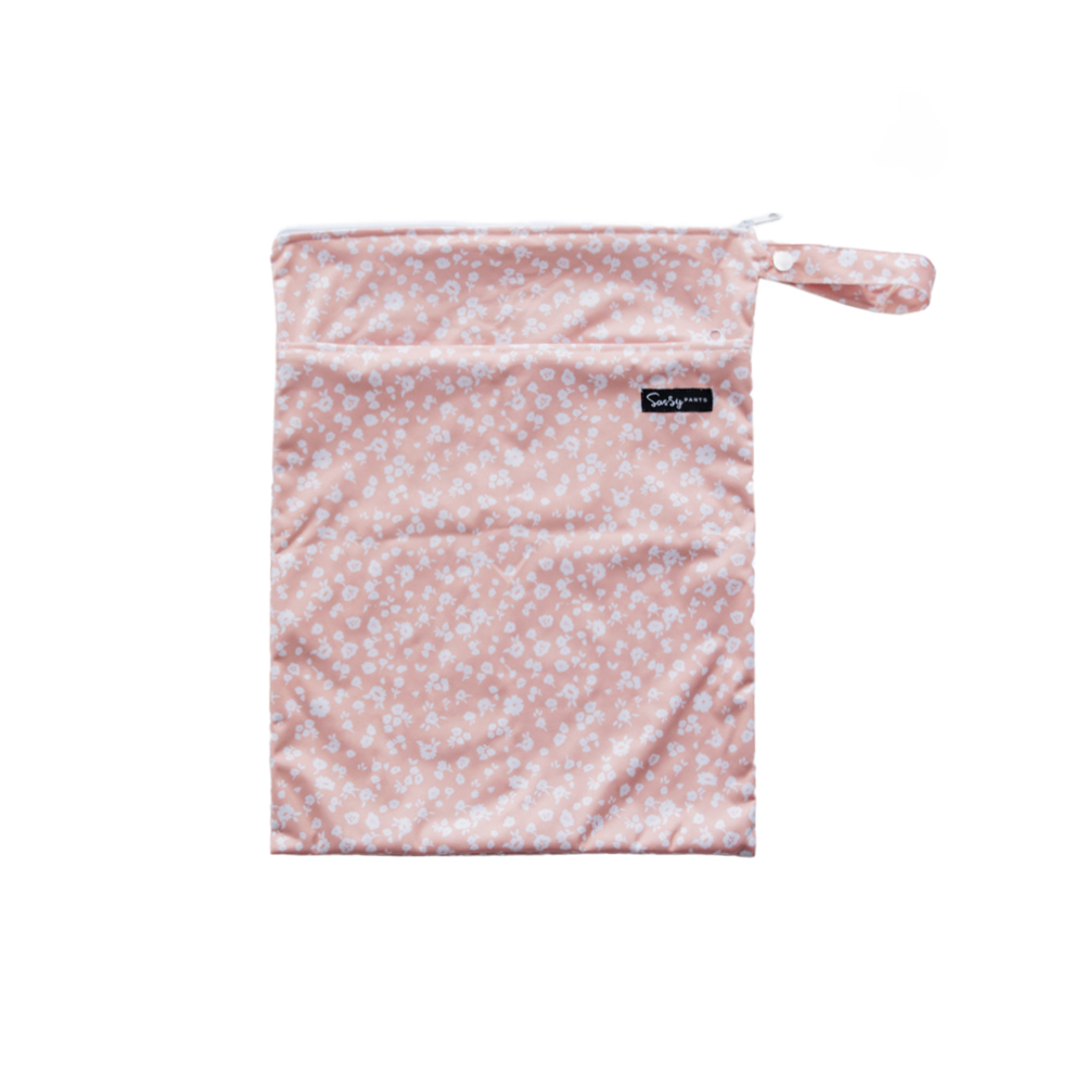 Nestling Double Pocket Wet Bag - Dusty Pink Floral
