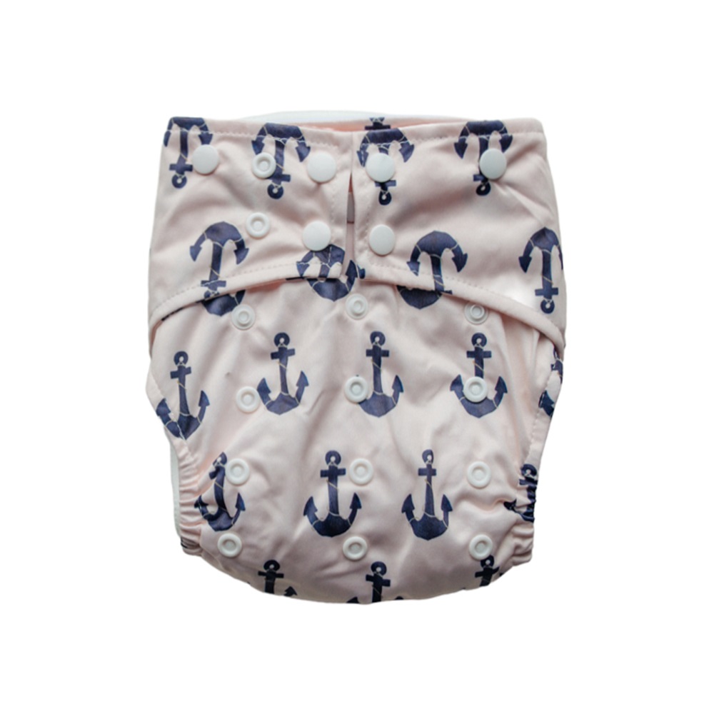 Sassy Snap Nappy with 2 Inserts - Anchors