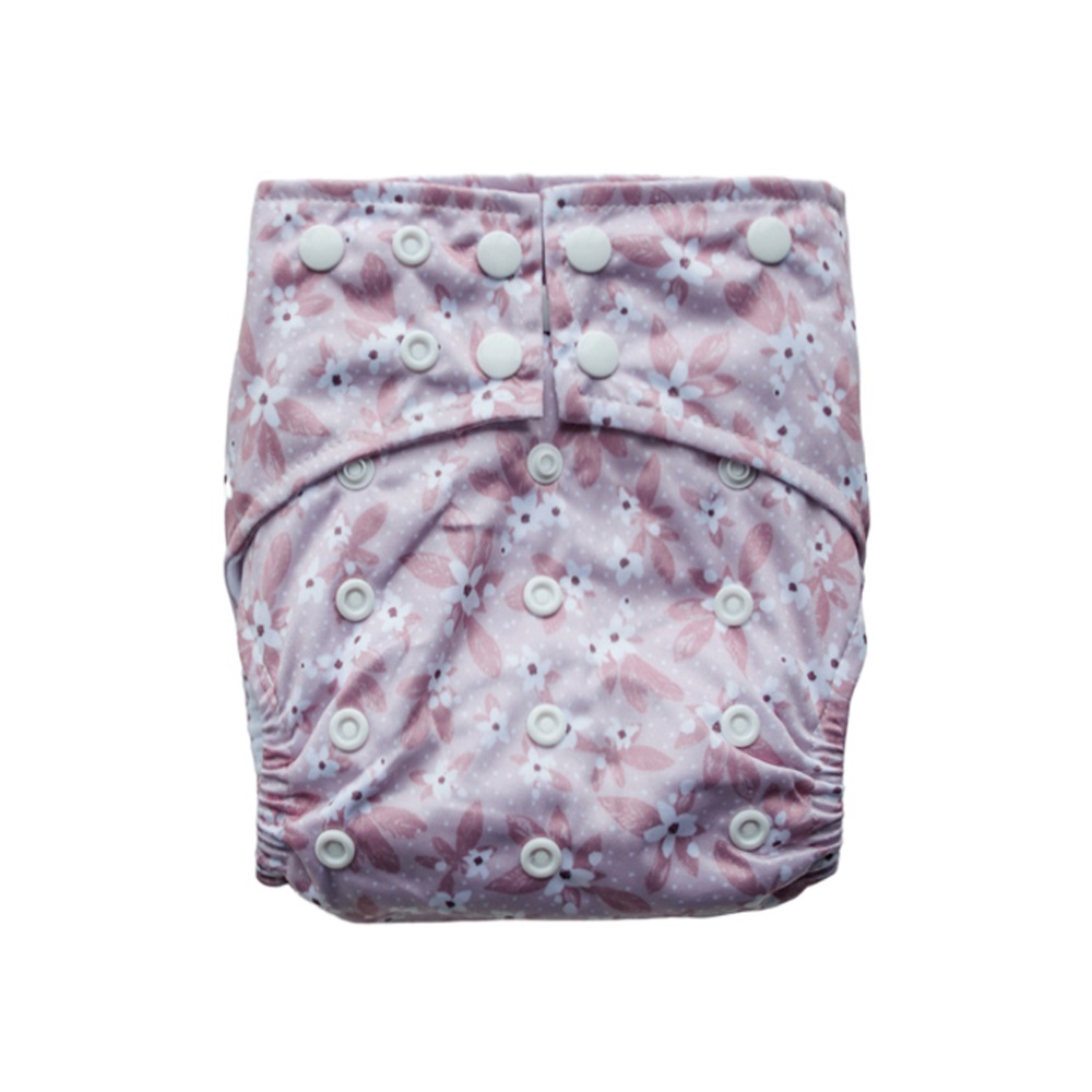 Sassy Snap Nappy with 2 Inserts - Rose Floral