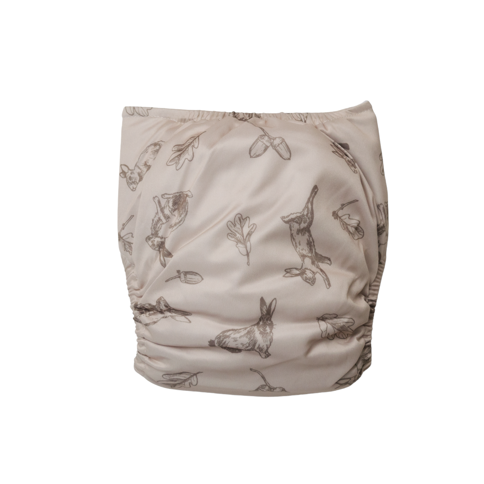 Nestling SNAP Nappy Cover - Oatmeal Rabbit