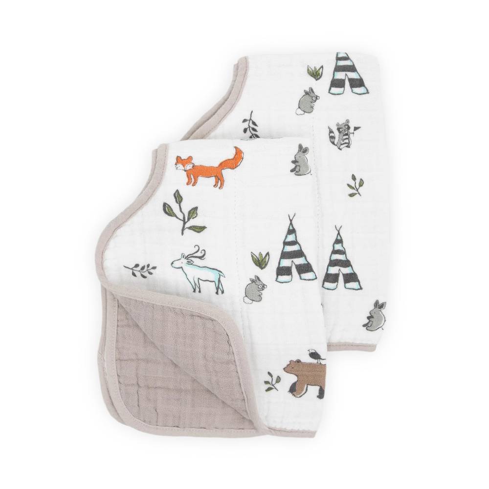 Muslin Burp Cloth 2 Pack - Forest Friends