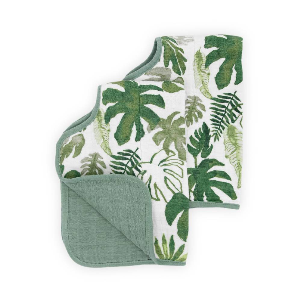 Muslin Burp Cloth 2 Pack - Tropical Leaf